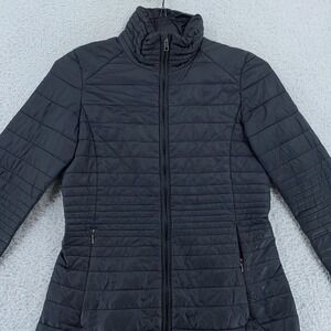 Patagonia Jacket Womens XS Black Quilted Full Zip Long Lightweight Packable Coat